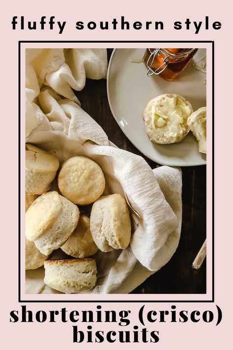 Shortening biscuits so soft and fluffy, they practically melt in your mouth, and they're brushed with melted butter for buttery flavor. Biscuits Using Shortening, Biscuits Made With Crisco Shortening, Biscuit Recipe With Shortening, Biscuit Recipe With Crisco, Butter Flavored Crisco Recipes, Biscuits Made With Shortening, Recipes With Shortening, Biscuits With Shortening, Shortening Biscuits