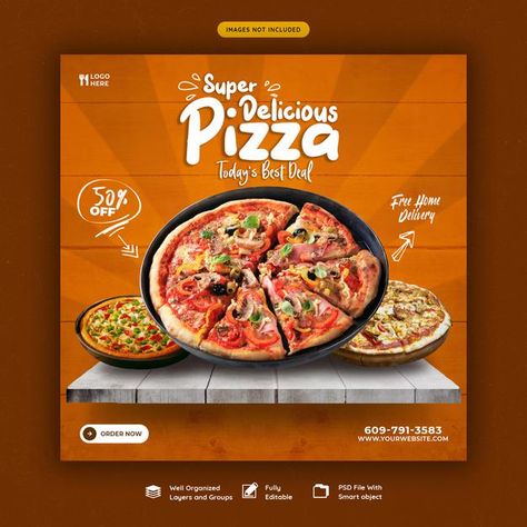 Food menu and delicious pizza social med... | Free Psd #Freepik #freepsd Restaurant Template, Healthy Restaurant Food, Restaurant Web, Bio Food, Pumpkin Drinks, Restaurant Social Media, Breakfast Restaurants, Restaurant Flyer, Graphisches Design