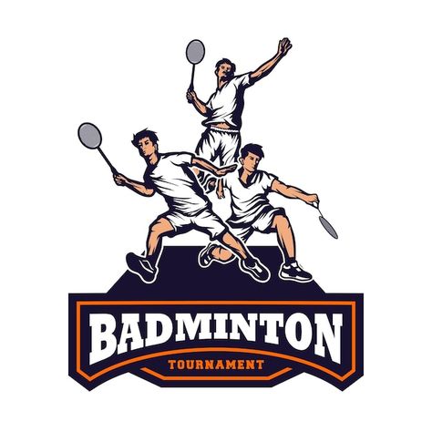 Vector badminton tournament logo | Premium Vector #Freepik #vector #badminton-logo #badminton #shuttlecock #silhouette-logo Badminton Logo Design Sports, Badminton Logo Design, Shuttle Badminton, Badminton Logo, Badminton Team, Tournament Logo, Badminton Club, Badminton Tournament, Badminton Shuttlecock