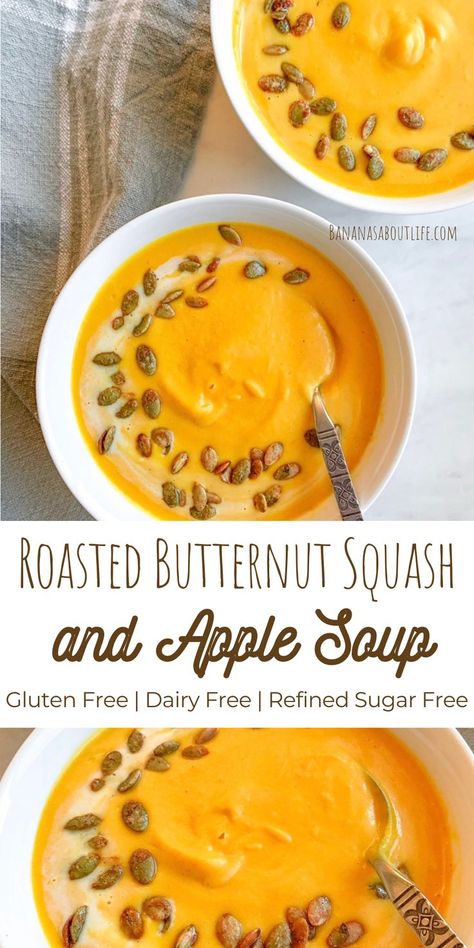 butternut squash soup with apples Butternut Squash Soup With Apples, Soups Fall, Squash And Apple Soup, Squash Apple Soup, Butternut Squash Apple Soup, Autumn Squash, Vegan Butternut Squash Soup, Healthy Butternut Squash, Butternut Squash Apple