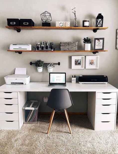 Desk Space Decor, Separate Room, Study Desk Decor, Office Designs, White Desk, Office Room Decor, Study Room Decor, Room Design Bedroom, Home Office Setup