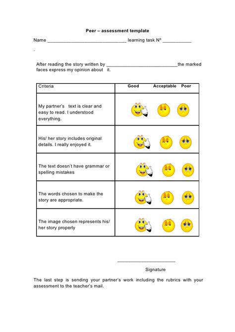 Peer assessment template Peer Assessment Rubric, Peer Pressure Worksheets, Geography Classroom, Peer Assessment, Student Self Assessment, Assessment For Learning, Assessment Rubric, Peer Review, Peer Pressure