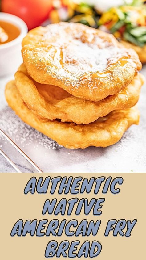 Passed down by an Aunt who lived among a local Native American tribe for many years, this recipe is simple yet incredibly delicious. The dough is crispy on the outside and soft and fluffy on the inside, making it perfect for both savory Navajo Tacos or sweet dessert topped with honey butter and powdered sugar. Learn how to make this beloved Native American delicacy and create fond memories with your loved ones. Native Fry Bread Recipe, Native American Food Recipes Authentic, Native American Fry Bread Recipe, Cherokee Food, Indian Fried Bread Recipe, Mayan Food, Native American Fry Bread, Ibs Friendly Food, Navajo Tacos