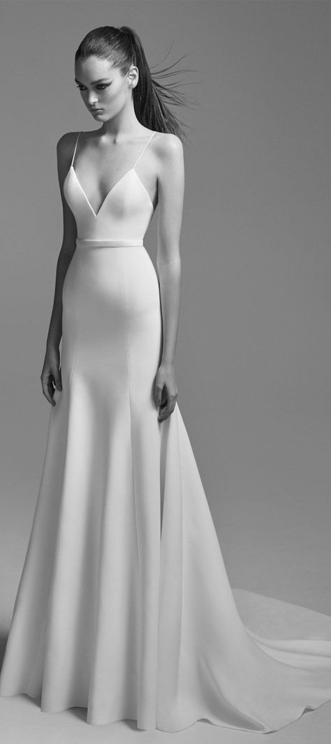 79 Beautiful Simple Wedding Gowns That Will Leave You Speechless, off the shoulder wedding dress,deep plunging neckline wedding dress,long sleeves wedding dress #simpleweddingdress #weddingdress #weddinggown Áo Blu, Simple Elegant Wedding Dress, Simple Wedding Gowns, Wedding Pakistani, Simple Elegant Wedding, Pnina Tornai, Ceremony Dresses, Trendy Wedding Dresses, Alex Perry