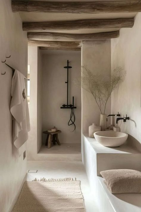 Dive into our blog for sleek wet room decor ideas! Pin this to discover how to blend style and functionality for a bathroom that's both sophisticated and practical. Tulum Inspired Bathroom, Wetroom Ideas Small Wet Rooms, Wet Room Small, Bathroom Wet Room Ideas, Bathroom Rustic Ideas, Tiled Wet Room, Tulum Bathroom, Wet Room Bathroom Small, Wet Room Ideas Small