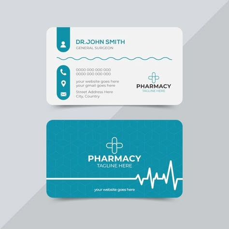 Conception Professionnelle De Carte De V... | Premium Vector #Freepik #vector #clinique #sante #docteur #soins-sante Pharmacy Visiting Card Design, Carte Visite Design Ideas, Famous Graphic Designers, Business Card Fonts, Graphic Design For Beginners, Medicine Cards, Healthcare Ads, Travel Brochure Design, Catering Business Cards