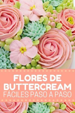 Flores de buttercream aprende a hacerlas paso a paso ¡Tenemos más recetas en nuestra web! Royal Icing, Essen, Buttercream Flowers, Rose Cake, Floral Cake, Buttercream Cake, Pretty Cakes, Kitchen Recipes, Chip Cookies