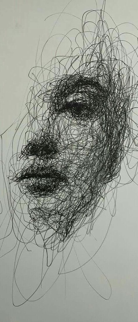 Line Scribble Art, Scribble Art Portraits, Scribble Face, Scribble Sketch, Scribble Drawing, Scribble Art, Silhouette Art, Human Figure, Pen Drawing