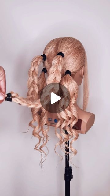 Mark Nelson-Wolter on Instagram: "✨💕 NEW! 4 PONYTAIL SHORTCUT - 2 BRAIDED, 2 CURLY for this easy and gorgeous hair up do! @markjohnhair Hair Up Do Tutorials LONDON 
.
.
#braidstyles #braid #braids #braidgang #updo #updos #updohairstyles #hairtutorial #hairtutorials #hairvideo #hairvideos #bohobraid #bohobraids #weddinghair #weddinghairstyles #bridalhair #bridalhairstyle #bridalhairstyles #hairideas #hairfashion #pinkhair #pinkblonde #igreels #hairreels #hairgoals #hairart #hairartist #artist #art #easyhairstyles" Cute Updos Braided, Updo Video Tutorial, Updo Hairstyles Step By Step, Formal Braids, Up Do Hairstyles, Braid Updo Tutorial, Hair Up Do, Updo Hairstyles Tutorials, Braided Updos