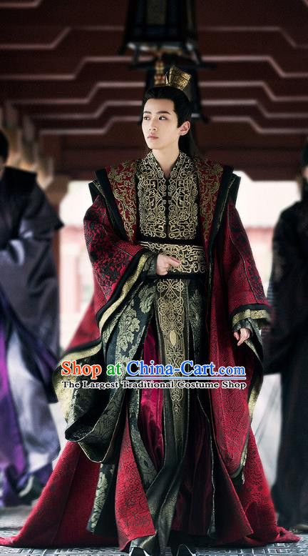 Chinese Ancient Drama Joy of Life Emperor of Northern Qi Replica Costume and Headpiece Complete Set Royal Hanfu Male, Chinese Emperor Clothing, Ancient Chinese Clothing Men, Chinese Ancient Clothing, Male Hanfu, Hanfu Male, Chinese Outfit, Traditional Asian Dress, King Outfit