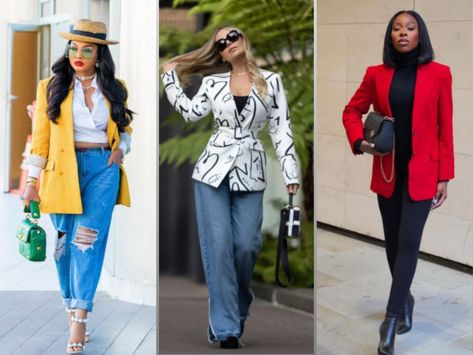 20+ Smart Casual Blazers for Ladies with Jeans Smart Casual For Ladies, Ladies Smart Casual Outfits, Smart Casual Women Outfits Classy, Blazers For Ladies, Striped Blazer Outfit, Smart Casual Blazer, Party Jeans, Smart Casual Women Outfits, Smart Casuals