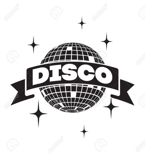 Disco Logo Design, Disco Ball Logo, Disco Quotes, Disco Banner, Disco Ball Graphic, Disco Logo, Disco Design, Theatre Logo, Sound Logo