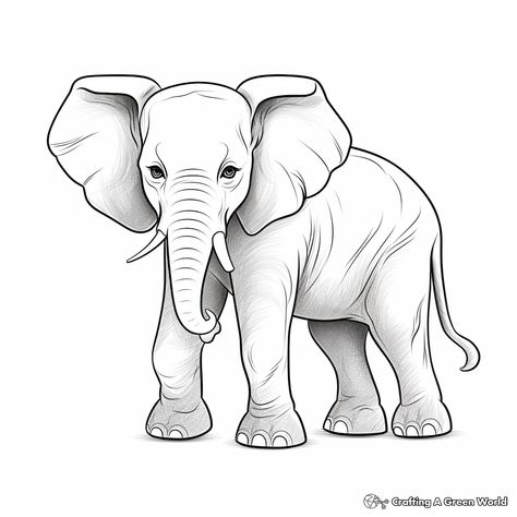 Elephant Drawing Realistic, Elephant Coloring, Elephant Sketch, Elephant Clip Art, Sketch Simple, Elephant Coloring Page, Kindergarten Coloring Pages, Drawing Realistic, Elephant Colour