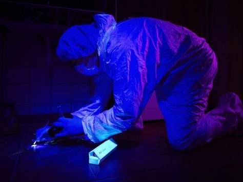 Uncover the power of Luminol, a century-old forensic tool that reveals hidden blood traces with unique chemiluminescence, aiding in crime investigations Detective Aesthetic, My Future Job, Forensic Scientist, House Design Pictures, Forensic Science, Report Writing, Future Jobs, Forensic, Uv Light