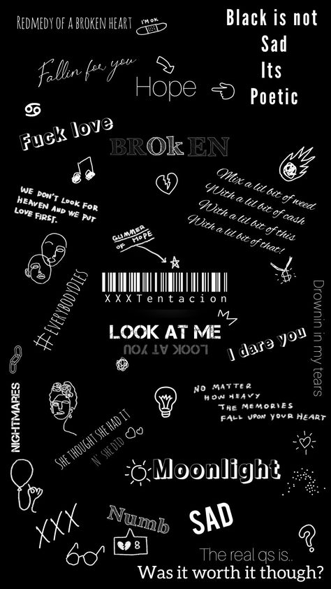 Xxxtentacion inspired lockscreen Xxxtentacion Wallpapers Aesthetic, Creepy Lockscreen, Edgy Lockscreen, Lockscreen Grunge, Cool Wallpapers For Teens Black, Emo Lockscreen, Gothic Lockscreen, Aesthetic Lockscreens Iphone Wallpapers, Graphite Wallpaper