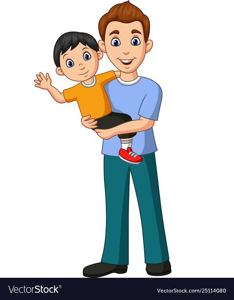 Father And Son Cartoon Images, Father And Baby Boy, Father Cartoon, Dad Drawing, Body Preschool, Baby Boy Art, Baby Vector, Spanish Lessons For Kids, In His Arms