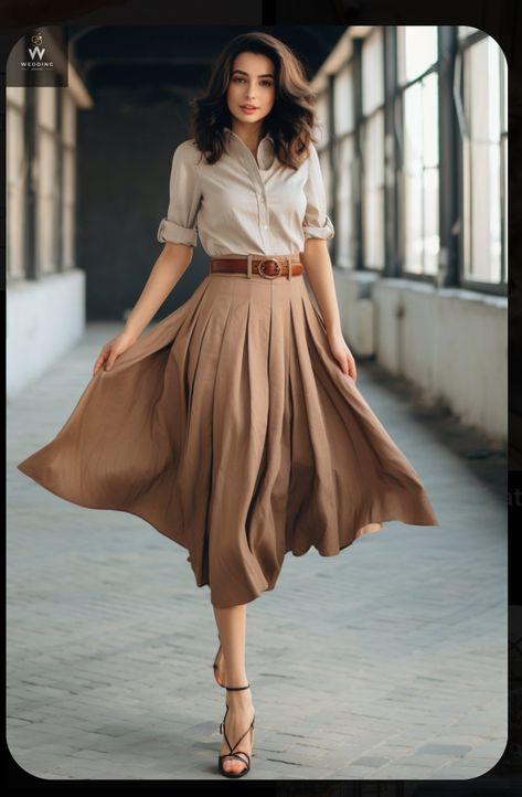 Ladies Skirts Casual, Stylish Office Dresses For Women, Classical Outfits For Women, Work Beach Party Outfit, Vintage Womens Business Attire, Fashion Attire Outfit Ideas, Tops With Skirts Outfit, Adventure Pulp Aesthetic Outfit, Work Outfits Women Office Skirt