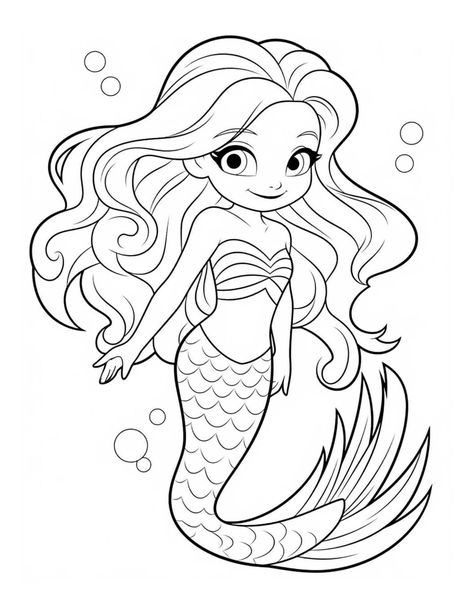 Barbie Doll Coloring Pages, Mermaid Color Pages, Mermaid Pictures To Color, Mermaid Coloring Sheets Free Printable, Coloring Page Mermaid, Printable Mermaid Coloring Pages, Barbie For Coloring, Mermaid Drawing Simple, Princess For Coloring