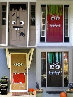 42 Super Smart Last Minute DIY Halloween Decorations to Realize Halloween Monster Doors, Kid Friendly Halloween Crafts, Porta Halloween, Monster Door, Cheap Halloween Diy, Diy Halloween Dekoration, Strašidelný Halloween, Cheap Diy Halloween Decorations, Uhyggelig Halloween