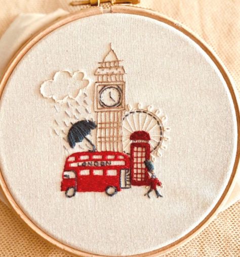 embroidery ideas City Embroidery, Beginner Embroidery, Beginner Embroidery Kit, Embroidery Diy, Embroidery Hand, Hand Embroidery Kit, Hand Embroidery Projects, Embroidery Scissors, Hand Embroidery Art