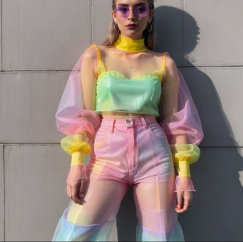 but do these sunglasses make it or break it for you I need to know 👀 H.I.A. Dolce Vita 2 Piece Set (Long) by @lizzymango.ai H.I.A. | The Have-It-All Collection takes a maximalist approach to fashion through color, texture and concept. Combining bright neons & pastels with both classic & contemporary cuts, the H.I.A. Collection offers a style-based solution to the modern ex-ideal of “having it all”. #aifashion #aifashiondesign #aifashiondesigner #dopaminedressing #maximalist #maximalism Bright Fashion Outfits, Bright Color Clothes Style, Deep V Outfit, Neon Style Outfit, Pastel Outfit Ideas, Colorful Outfits Aesthetic, Maximalism Fashion, Make It Or Break It, Maximalist Outfits