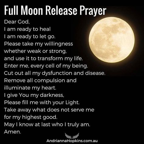 The Full Moon Release Prayer is great to use as an alternative or as an add-on to the Full Moon Release Ritual. You can also call upon… Full Moon Prayer, Full Moon Release, Moon Prayer, Full Moon Quotes, Full Moon Ceremony, Moon Ceremony, Full Moon Spells, Full Moon Tonight, Sturgeon Moon