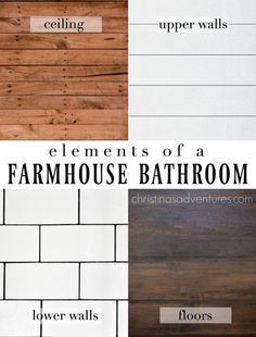 Classic Farmhouse Bathroom, Ceiling Shiplap, Wood Look Flooring, Farmhouse Bathroom Design, Ship Lap, Classic Farmhouse, Wood Ceiling, Basement Bathroom, Big Bathrooms