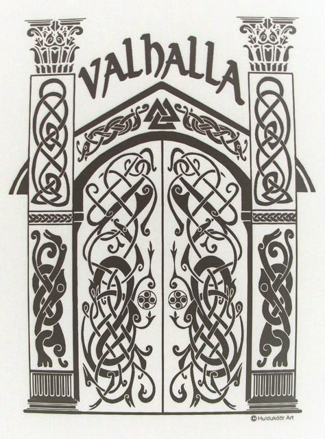 Viking Hall, Valhalla Tattoo, Viking Warrior Tattoos, Norse Mythology Tattoo, Scandinavian Tattoo, Viking Tattoo Symbol, Viking Tattoo Sleeve, Art Viking, Castlevania Wallpaper