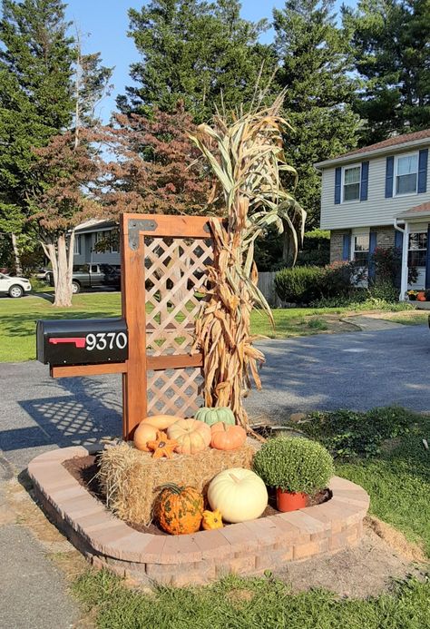 Fall Mailbox Decoration Fall Mailbox, Mailbox Decor, Mailbox, Ladder Decor, Texture, Wood, Home Decor, Home Décor