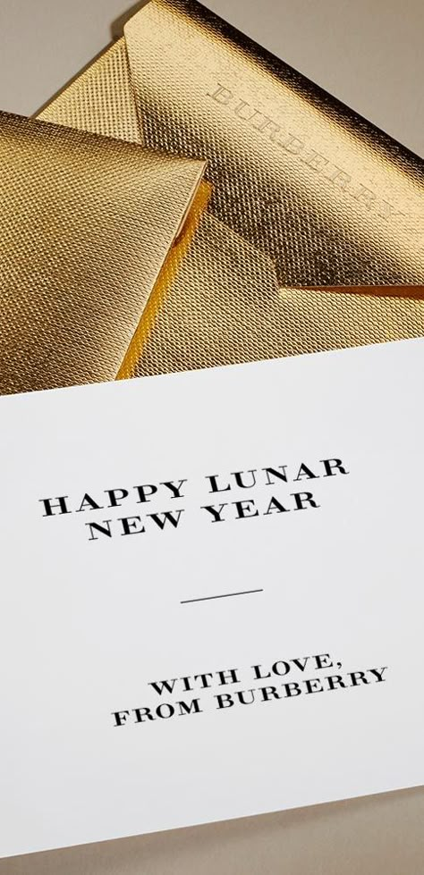 Wishing you a happy Lunar New Year with love from Burberry Wedding Invitations Simple Modern, Fashion Invitation, Fashion Show Invitation, Calligraphy Modern, Gold Envelope, Event Invitations, Gold Envelopes, Trendy Wedding Invitations, Luxury Invitation