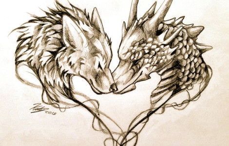 Wolf And Dragon Tattoos: Tattoo Ideas, Wolf Tattoo, Dragons, Tattoo Designs, Wolf Heart, Natur Tattoo Arm, Wolf Tattoos For Women, Targaryen Tattoo, Game Of Thrones Tattoo, Dragon Wolf, Tattoo Forearm, Kunst Tattoos, Graffiti Tattoo