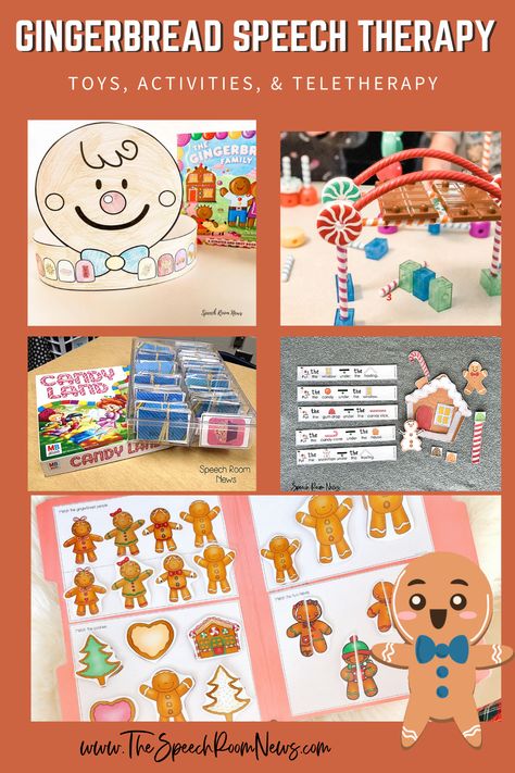 Christmas Craft Speech Therapy, Gingerbread Man Speech Therapy Activities, Christmas Articulation Activities, Holiday Speech Therapy Activities, Winter Slp Activities, Slp Christmas Activities, Christmas Speech Therapy Activities Preschool, Speech Therapy Christmas Crafts, Speech Christmas Activities