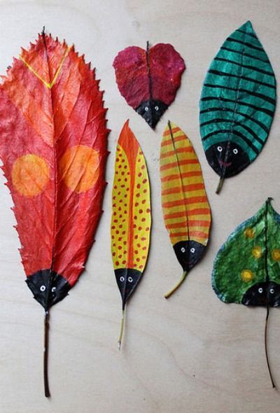 Check out these 10 cute bug and insect crafts for kids. Bug And Insect Crafts, Easy Recycled Crafts, Insect Crafts, Creative Kids Crafts, Bug Crafts, Leaf Crafts, Cat Air, Autumn Crafts, Painted Leaves