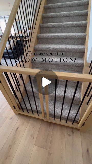 Stairway Gate Ideas, Diy Stair Gate Dogs, Staircase Door Ideas, Built In Stair Gate, Diy Dog Gate For Stairs, Pet Gates Indoor Diy, Stair Gate Ideas, Dog Under Stairs Spaces, Under Stairs Dog Room