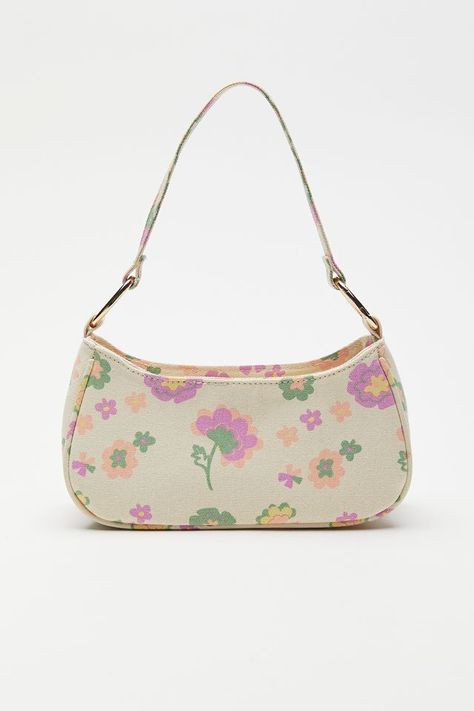 Urban Outfitters '70s Floral Baguette Bag Baguette, 70s Bags, Spring Handbags, 70s Floral, Everyday Tote, Baguette Bag, Pretty Bags, Cute Purses, Cute Bags