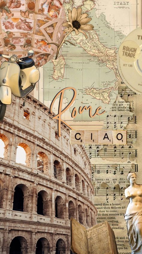 #rome #romeaesthetic Rome Backgrounds, Rome Aesthetic Wallpaper, Rome Aesthetic Vintage, Rome Moodboard, Rome Wallpapers, Roma Wallpaper, Italy Rome Aesthetic, Italy Collage, Roma Aesthetic