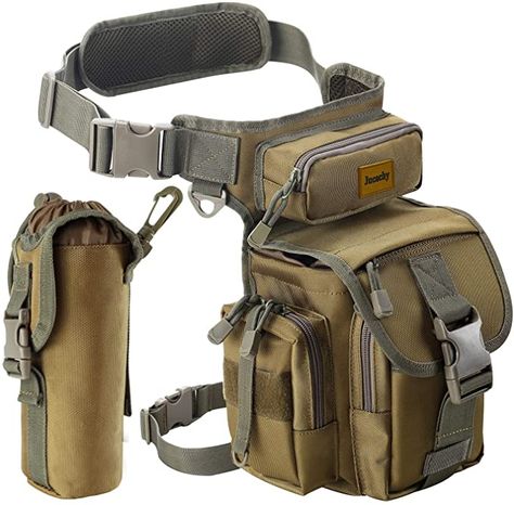 AmazonSmile : Drop Leg Bag for Men Tactical Metal Detecting Thigh Pack with Water Bottle Pouch : Clothing Thigh Bag, Water Bottle Pouch, Utility Pouch, Leg Straps, Leg Bag, Tactical Backpack, Metal Detecting, Practical Bag, Metal Detector