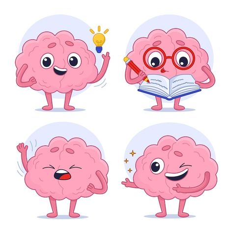 Brain Character Design, Retro Presentation, Brain Doodle, Brain Character, Brain Cartoon, Brain Pictures, Cartoon Brain, Hand Cartoon, Brain Book