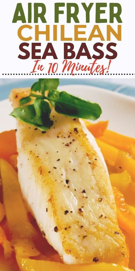 Learn the best way to cook Chilean Sea Bass with this simple air fryer recipe. Perfectly seasoned and cooked to flaky perfection in just minutes, this dish offers a healthy and delicious meal option for seafood lovers. The air fryer ensures an even cook and retains all the juicy flavors of the sea bass. Whether you're looking for a quick weeknight dinner or an impressive dish for guests, this air fryer Chilean Sea Bass is the best! Sea Bass Meals, Seabass Recipe Airfryer, Sea Bass Air Fryer Recipes, Sea Bass Recipes Healthy, Cooking Sea Bass, Sea Bass Recipe, Bass Recipe, Sea Bass Recipes, Seafood Recipe