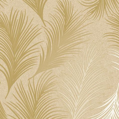 Holden Decor, Gold, Holden Metallic Feather Pattern Wallpaper Leaf Motif Modern Textured 50080: Amazon.co.uk: DIY & Tools Modern Wallpaper Texture Pattern, Modern Wallpaper Texture, Wallpaper Texture Pattern, Wallpaper Leaf, Wildlife Wallpaper, Feather Background, Wall Mirror Diy, Feather Wallpaper, Wall Painting Decor