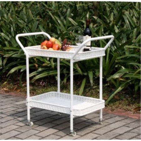 Wicker Lane Outdoor Wicker Patio Furniture Serving Cart, White White Wicker Patio Furniture, Outdoor Serving Cart, Resin Wicker Patio Furniture, Resin Patio Furniture, Outdoor Wicker Patio Furniture, Serving Cart, Wicker Decor, Wicker Patio Furniture, White Wicker