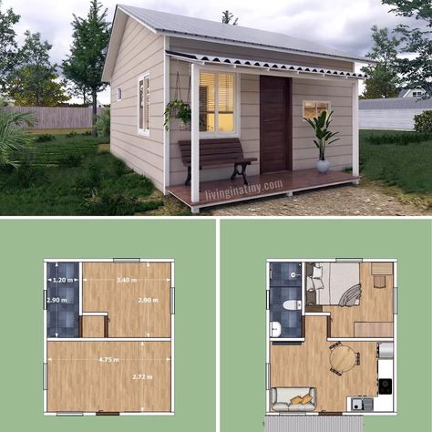 Small House Blueprints, Kitchen Cottage, Tiny House Camper, Cottage Decorating, Small House Layout, Small Tiny House, Prefab Cabins, Tiny House Loft, Tiny House Layout