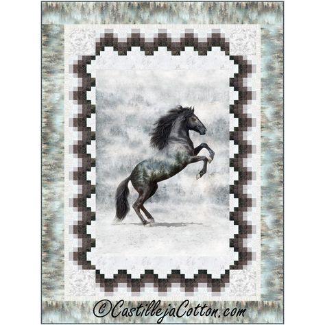 Animal Print Quilt, Wild Stallion, Wildlife Quilts, Panel Quilt Patterns, Lap Quilt Patterns, Horse Quilt, Beadwork Earrings, Timeless Treasures Fabric, Fat Quarter Quilt