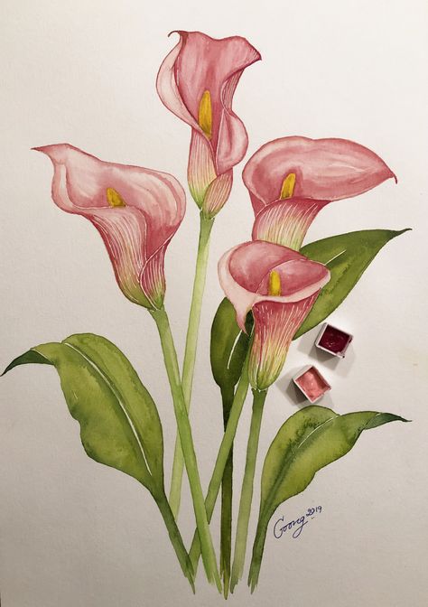 Flower Sketch Color, How To Draw A Flower Pot, Colored Pencil Flower Drawing, Simple Colour Pencil Drawings, Flowers Drawing Bouquet, Colorful Flower Drawing, Art Flowers Drawing, Flower Drawings With Color, Flower Pot Drawing