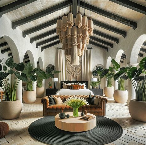 🇲🇽 NEW PROJECT: My @giLherrera twist of Modern Mexican Hacienda Bedroom with a VERY Tulum VIBE!! (READ Details Below ⬇️⬇️⬇️) DETAILS: I’m enjoying the 100% Mexican Artisan Statement Tassel Chandelier, Limewash painted walls, 100% Mexican Artisan Macrame Wall Decor, Jute accents, & 100% Mexican Artisan Exotic Parota Wood Coffee Table (unvarnished), White Calla Lilies for that Elegant Mexican Touch (My Favorite Flower): what do you think? At CoLores Decor Our team is constantly experimenting... Modern Mexican Hacienda, Hacienda Bedroom, White Calla Lilies, Tassel Chandelier, Wood Coffee Tables, Mexican Hacienda, Limewash Paint, Modern Mexican, Macrame Wall Decor