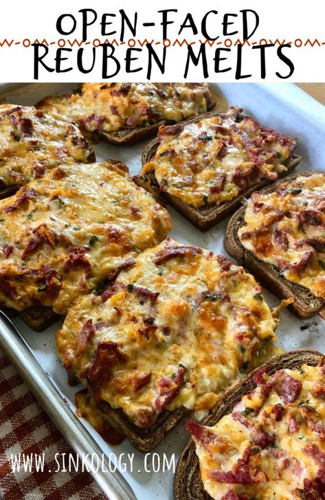 Open Sandwiches Ideas, Open Faced Reuben Sandwiches, Open Face Sandwich Ideas, Hamburger Sandwich Ideas, Open Sandwich Recipes, Best Taste Of Home Recipes, Open Sandwich Ideas, Sandwich Melt, Sandwich Melts