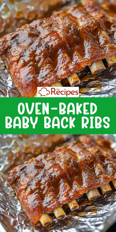 Discover how to make oven-baked baby back ribs that are fall-off-the-bone tender. Coated in BBQ sauce and baked to perfection! Oven Baby Back Ribs Fall Off The Bone, How To Make Bbq Ribs In Oven, Best Oven Ribs, Baked Barbecue Ribs, Easy Baby Back Ribs, Recipe For Ribs In The Oven, Ribs In Oven Recipe, Best Oven Baby Back Ribs Recipe, How To Cook Baby Back Ribs In The Oven