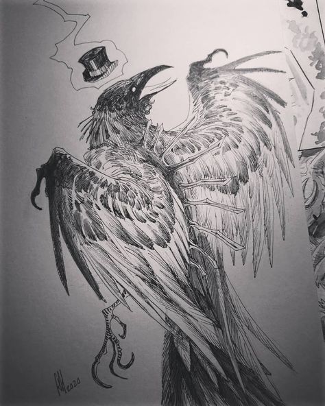 Caw Art, Crows Drawing, Caw Caw, Sketch Ink, Crow Art, Raven Art, 강아지 그림, Ink Illustration, Bird Drawings