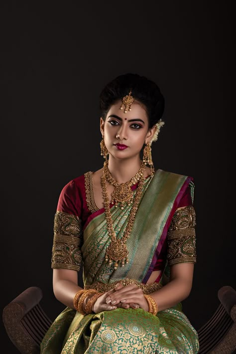 BRIDES'19 on Behance South Indian Wedding Saree, South Indian Bride Saree, Bridal Sarees South Indian, Indian Bridal Sarees, Pattu Saree Blouse Designs, Wedding Saree Blouse, Wedding Saree Blouse Designs, Indian Bride Outfits, Wedding Saree Collection