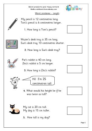 Word problems using length and mass. All quite straightforward using addition and multiplication. Math Measurement Activities, Measurement Word Problems, Maths Learning, Measurement Worksheets, Number Bond, Addition Word Problems, Maths Worksheets, Measurement Activities, Mathematics Worksheets